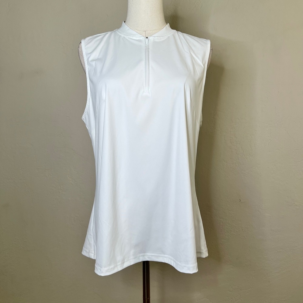 Bad Birdie Golf Polo Blade Womens Size XL White Sleeveless Mock Neck NEW